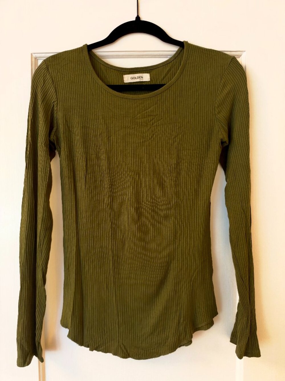 Army Green Ribbed Long Sleeve Aritzia